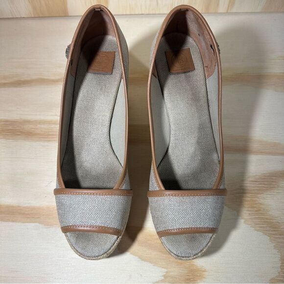 TORY BURCH Majorca Canvas Peep Toe Espadrille Sandals Women’s Size 9 - Picture 5 of 8